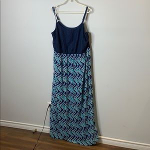 Long geometric print dress